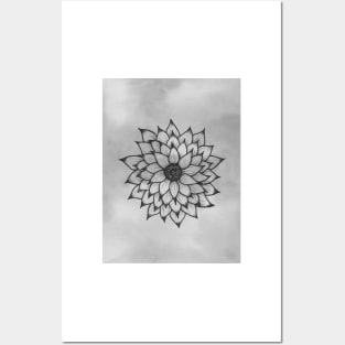 Tie dye linework flower Posters and Art